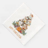 Serviette En Papier Bon thanksgiving Citrouille rustique d'automne (Coin)