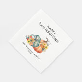 Serviette En Papier bon thanksgiving citrouille simple aquarelle (Coin)