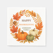 Serviette En Papier Bon thanksgiving citrouilles chute feuillage (Devant)