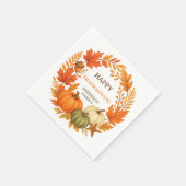 Serviette En Papier Bon thanksgiving citrouilles chute feuillage (Coin)