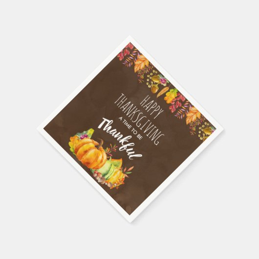 Serviette En Papier Bon thanksgiving Citrouilles et feuillage d'automn (Coin)
