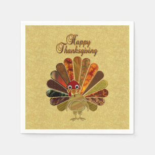 Serviette En Papier Bon thanksgiving coloré Turquie