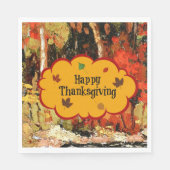 Serviette En Papier "Bon thanksgiving", couleurs de l'automne (Devant)