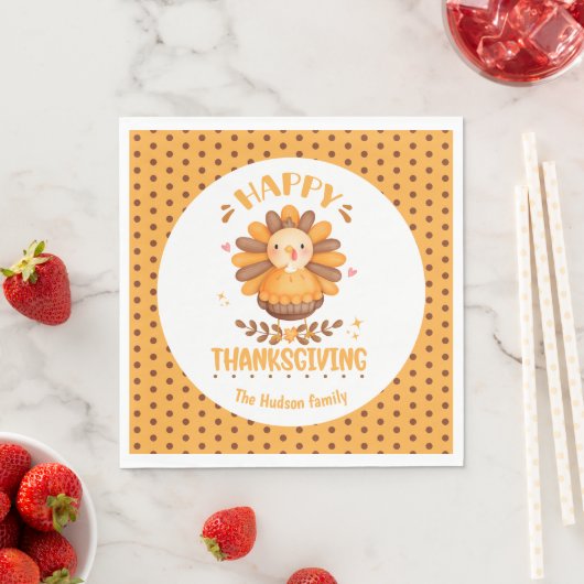 Serviette En Papier Bon thanksgiving Cute Turquie Papier serviettes (En situation)