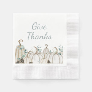 Serviette En Papier Bon thanksgiving de ferme moderne Citrouille blanc