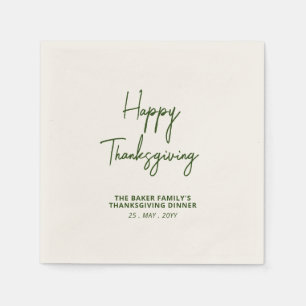 Serviette En Papier Bon thanksgiving de lettres vertes