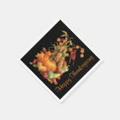 Serviette En Papier Bon thanksgiving de récolte d'automne Black Napkin (Coin)