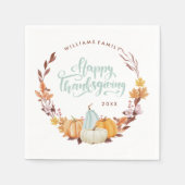 Serviette En Papier Bon thanksgiving Delicate Fall Wreath (Devant)