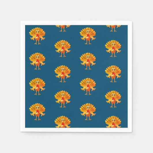 Serviette En Papier bon thanksgiving, dinde d'action de grâce, (Devant)