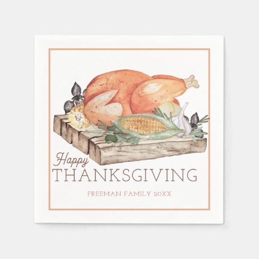 Serviette En Papier Bon thanksgiving dinde dinde Napkin (Devant)