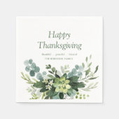 Serviette En Papier Bon thanksgiving Eucalyptus Feuillage vert (Devant)