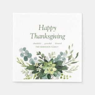 Serviette En Papier Bon thanksgiving Eucalyptus Feuillage vert