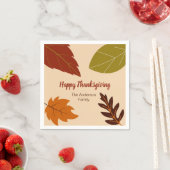 Serviette En Papier Bon thanksgiving Fall Leaves et votre nom (En situation)