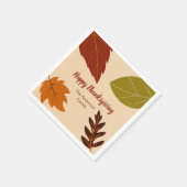 Serviette En Papier Bon thanksgiving Fall Leaves et votre nom (Coin)