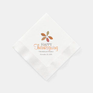 Serviette En Papier Bon thanksgiving feuille gris orange serviettes