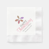 Serviette En Papier Bon thanksgiving feuilles rose violet gris serviet (Devant)