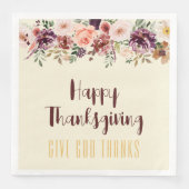 Serviette En Papier Bon thanksgiving Fleurs et Figues d'automne (Devant)