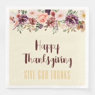 Serviette En Papier Bon thanksgiving Fleurs et Figues d'automne