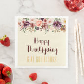Serviette En Papier Bon thanksgiving Fleurs et Figues d'automne (En situation)