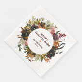 Serviette En Papier Bon thanksgiving floral d'automne (Coin)