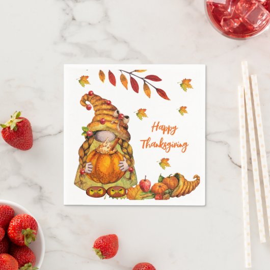 Serviette En Papier Bon thanksgiving Gnome (En situation)