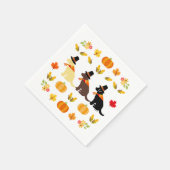 Serviette En Papier Bon thanksgiving Labrador Silhouette Blanc (Coin)