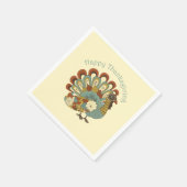 Serviette En Papier Bon thanksgiving Moderne Chute Muette Turquie (Coin)