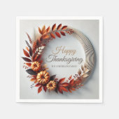 Serviette En Papier Bon thanksgiving moderne Floral Wreath Custom (Devant)