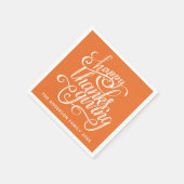 Serviette En Papier Bon thanksgiving Moderne Script Harvest Orange (Coin)