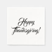 Serviette En Papier Bon thanksgiving noir blanc texte du script person (Devant)