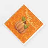 Serviette En Papier Bon thanksgiving Orange et Jaune (Coin)