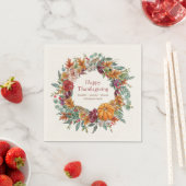 Serviette En Papier Bon thanksgiving Pays Rustique Citrouille Wreath (En situation)