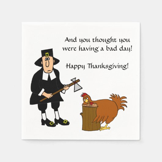 Serviette En Papier Bon thanksgiving pèlerin en Turquie (Devant)