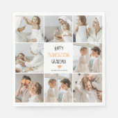 Serviette En Papier Bon thanksgiving photo Collage moderne grand-mère (Devant)