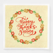 Serviette En Papier Bon thanksgiving Red Gold Wreath Diner (Devant)