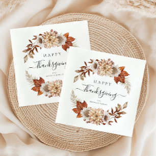 Serviette En Papier Bon thanksgiving Rustic Fall Leaves