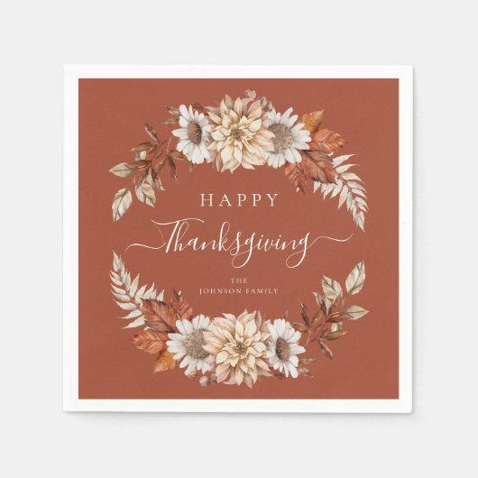 Serviette En Papier Bon thanksgiving Rustic Fall Leaves (Devant)