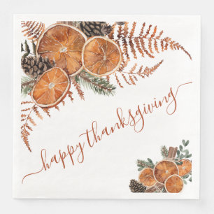 Serviette En Papier Bon thanksgiving Rustique D'Agrumes Et De Pins