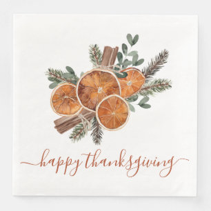 Serviette En Papier Bon thanksgiving Rustique D'Agrumes Et De Pins