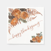 Serviette En Papier Bon thanksgiving Rustique D'Agrumes Et De Pins (Devant)