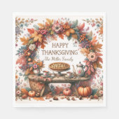 Serviette En Papier Bon thanksgiving rustique de pique-nique d'automne (Devant)