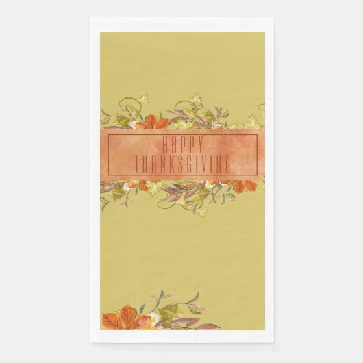Serviette En Papier Bon thanksgiving Rustique Feuilles d'automne (Devant)