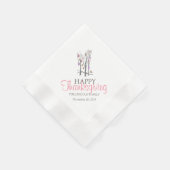 Serviette En Papier Bon thanksgiving tomber arbres rose gris serviette (Coin)