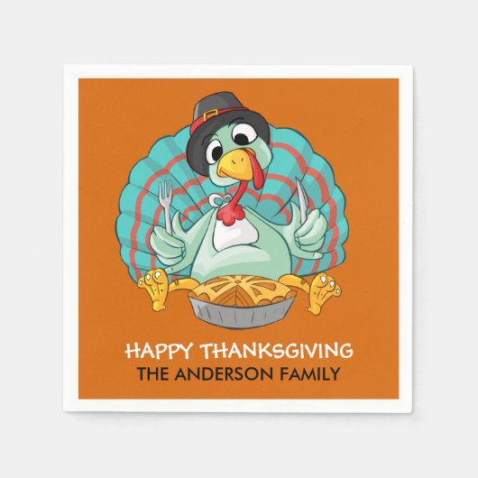 Serviette En Papier Bon thanksgiving Turquie (Devant)