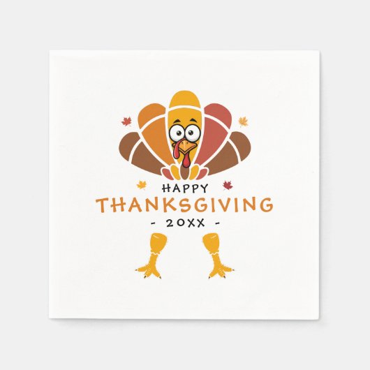 Serviette En Papier Bon thanksgiving Turquie Automne Parti d'Action d' (Devant)