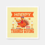 Serviette En Papier Bon thanksgiving Turquie avec tarte petite (Devant)