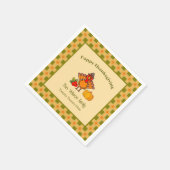 Serviette En Papier Bon thanksgiving Turquie Citrouille En vichy Motif (Coin)