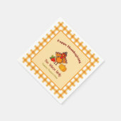 Serviette En Papier Bon thanksgiving Turquie Citrouille En vichy Motif (Coin)