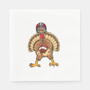 Serviette En Papier Bon thanksgiving Turquie Jouer Au Football Papa Ho