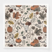 Serviette En Papier Bon thanksgiving Vache Crâne automne récolte (Devant)